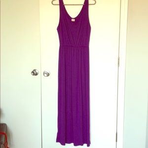 Full-length purple summer dress